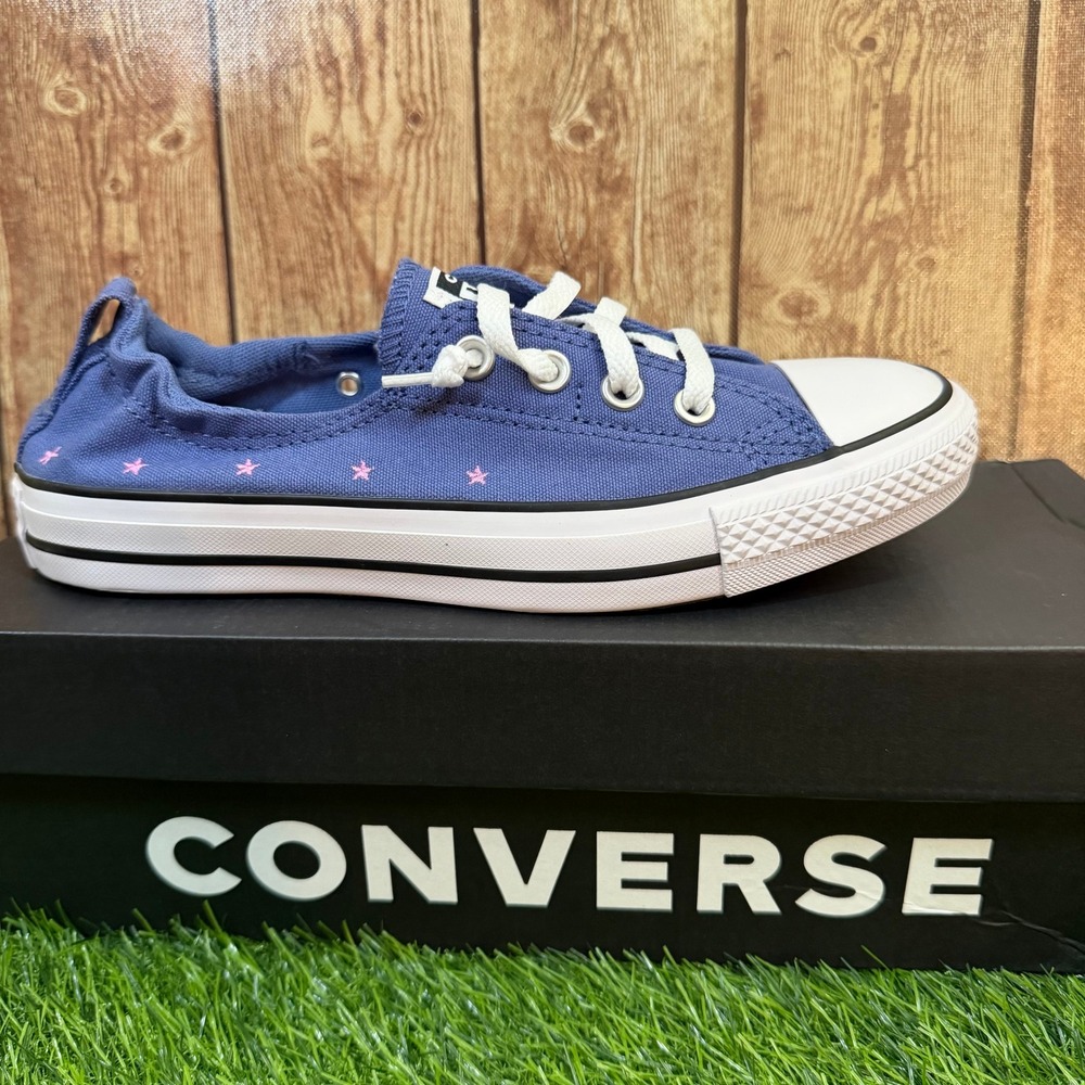 Converse CTAS Shoreline Slip Sneaker Womens Size 8 Indigo Storm Pink Stars New